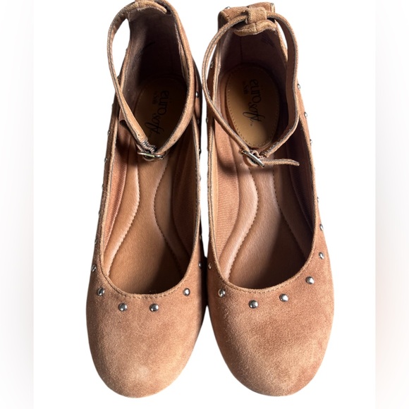 EuroSoft By Sofft Womens Devi Brown Suede Leather Ankle Strap Block Heel Size 7 - Picture 2 of 12